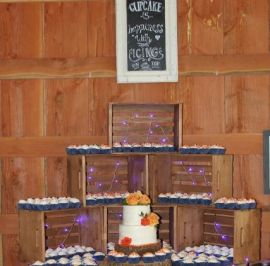 cupcakes with 2-tier cutting cake