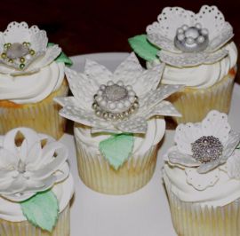 Lace flower toppers